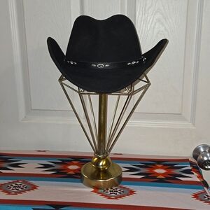 Double S-Cowboy hat,black,wool,western,boho cowgirl,vintage